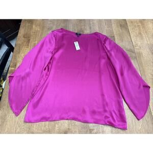 Talbots 100% Silk Pink Blouse Sz 12 Petite Laganlook Classy Office Staple New